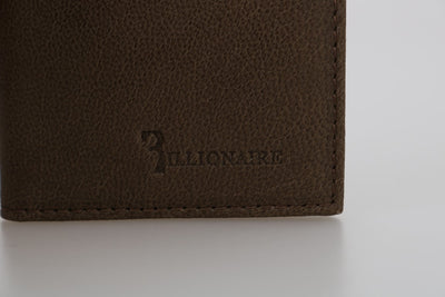 Billionaire Italiaanse Couture Bruine Leren Bifold Portemonnee