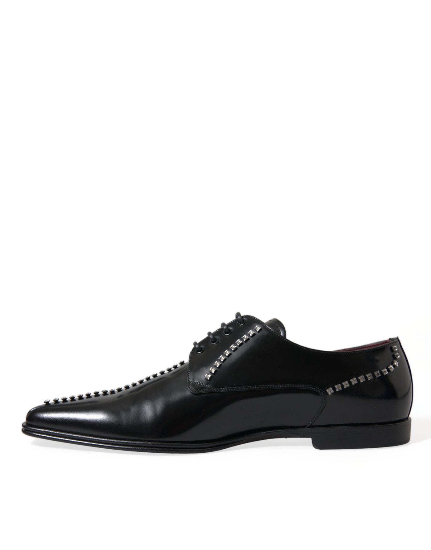 Dolce &amp; Gabbana Zwarte Leren Kristallen Formele Schoenen