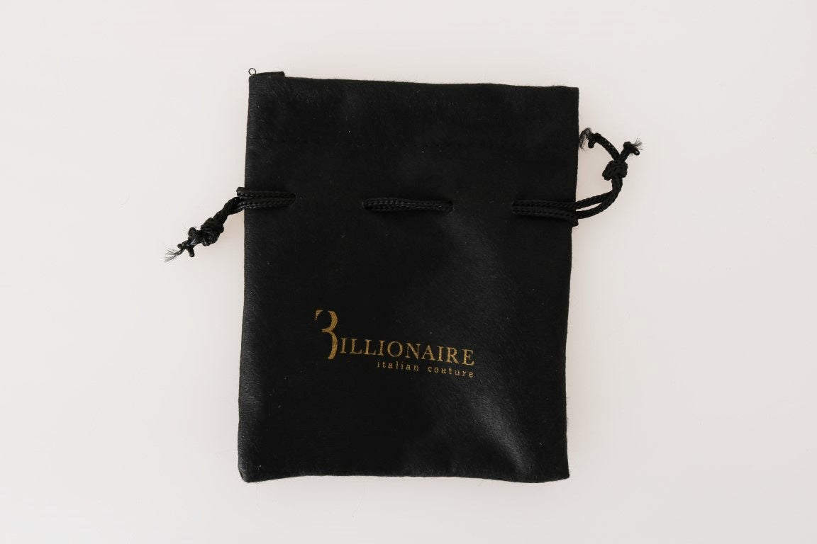 Billionaire Italiaanse Couture Zwarte Leren Kaarthouder Portemonnee