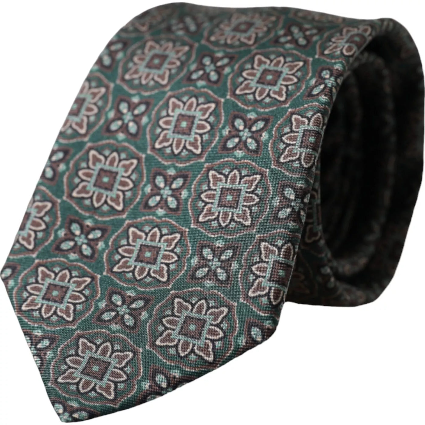 Cravate ajustable pour homme Dolce &amp; Gabbana en 100 % soie à motifs verts