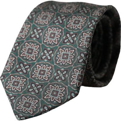 Cravate ajustable pour homme Dolce &amp; Gabbana en 100 % soie à motifs verts