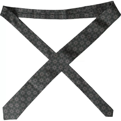 Cravate ajustable pour homme Dolce &amp; Gabbana en 100 % soie à motifs verts