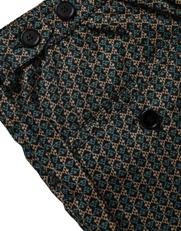 Dolce &amp; Gabbana Bruine Gestreepte Strandkleding Zwemshorts Badmode