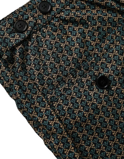 Dolce &amp; Gabbana Bruine Gestreepte Strandkleding Zwemshorts Badmode