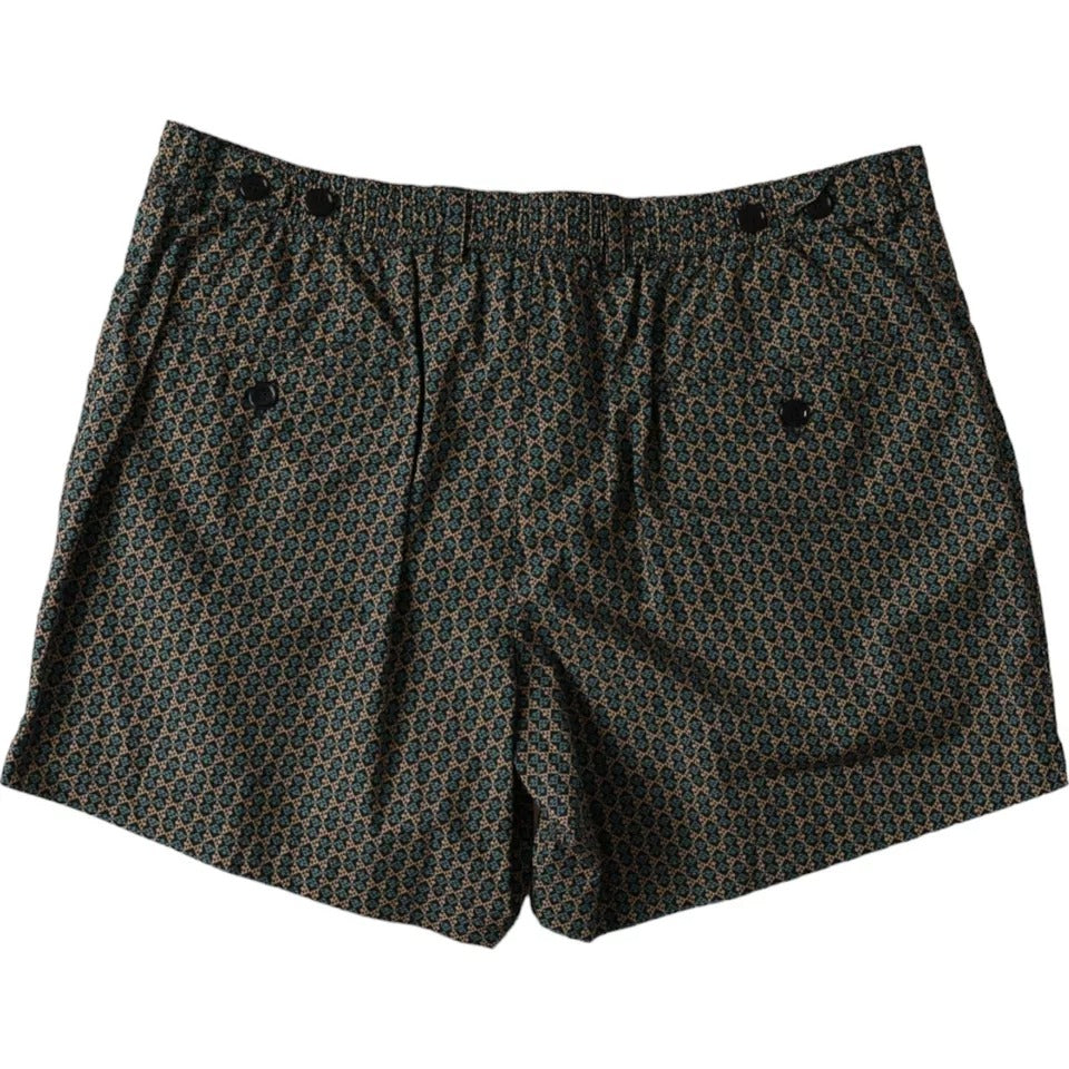 Dolce &amp; Gabbana Bruine Gestreepte Strandkleding Zwemshorts Badmode