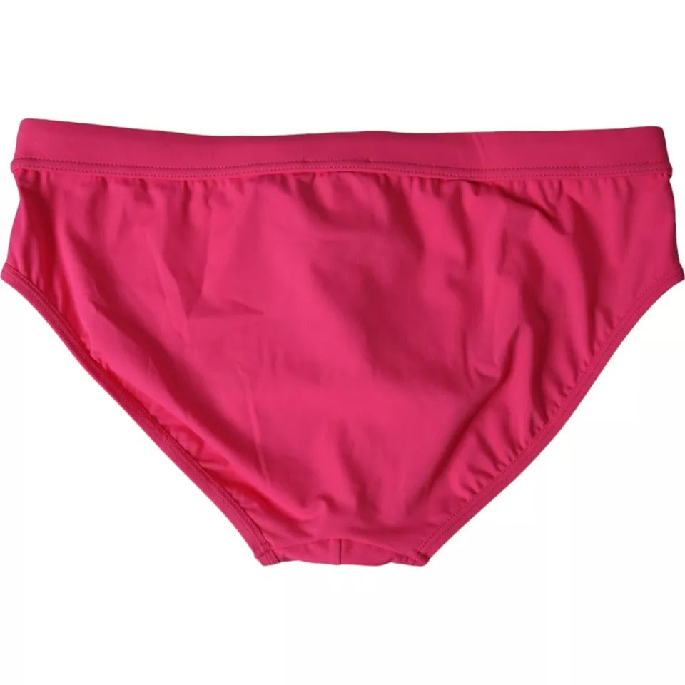 Dolce &amp; Gabbana Roze Nylon DG Logo Strandkleding Slip Badmode Heren