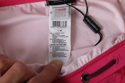 Dolce &amp; Gabbana Roze Nylon DG Logo Strandkleding Slip Badmode Heren