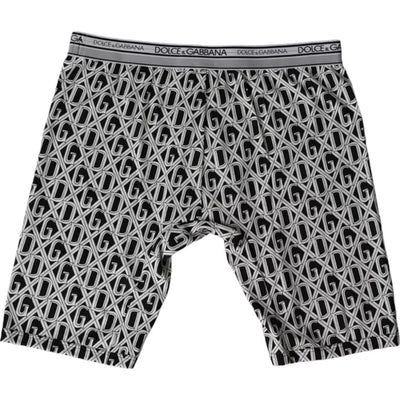 Dolce &amp; Gabbana Zwart Wit DG Logo Katoen Stretch Fietsondergoed Heren
