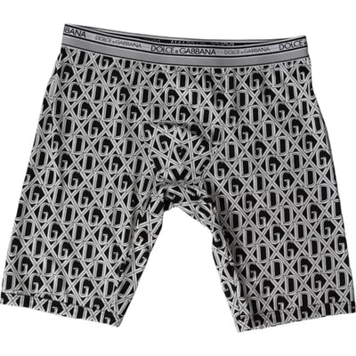 Dolce &amp; Gabbana Zwart Wit DG Logo Katoen Stretch Fietsondergoed Heren