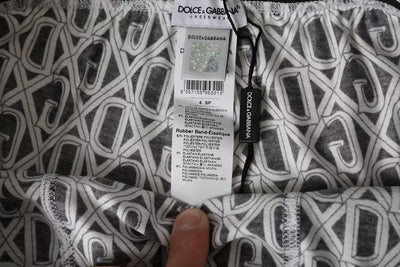 Dolce &amp; Gabbana Zwart Wit DG Logo Katoen Stretch Fietsondergoed Heren