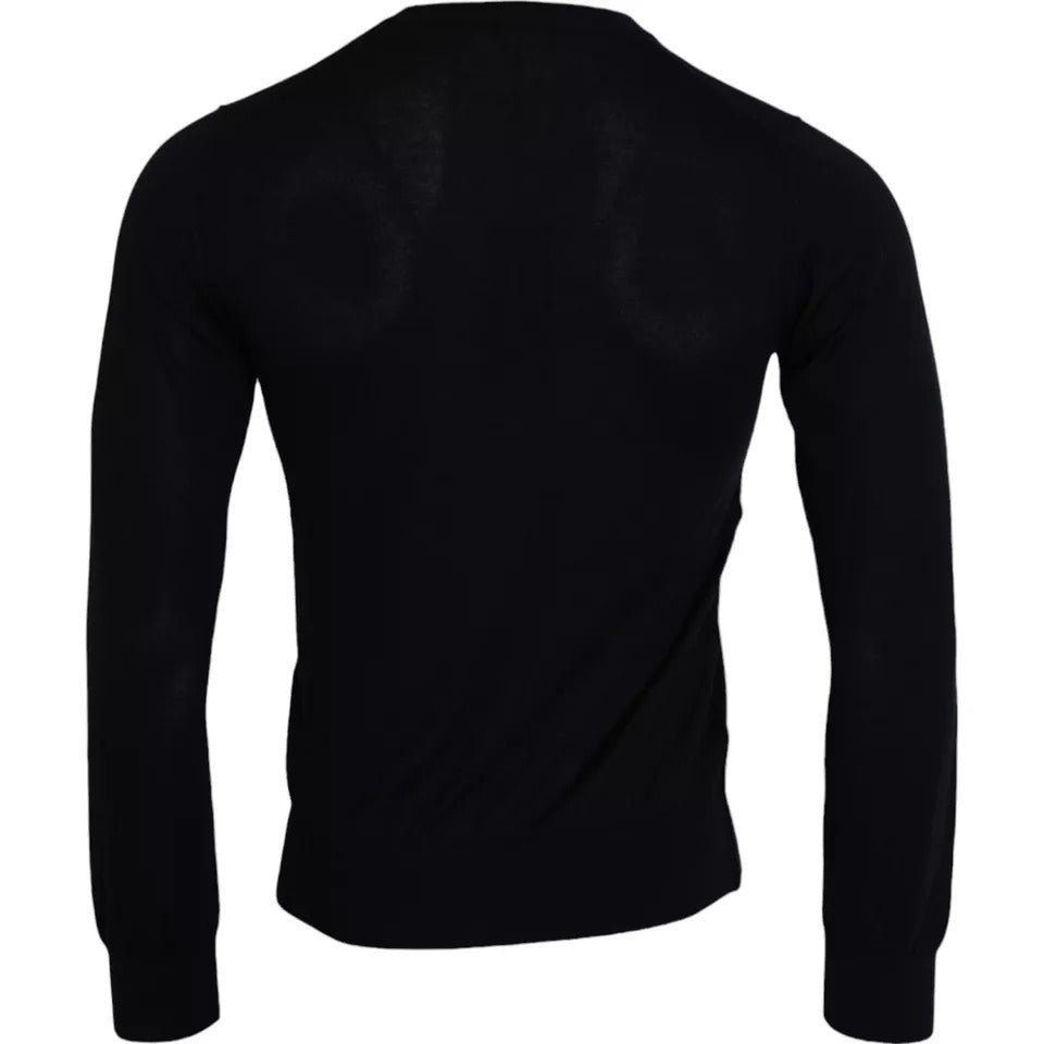 Dolce &amp; Gabbana Zwarte Kasjmier Trui met Ronde Hals