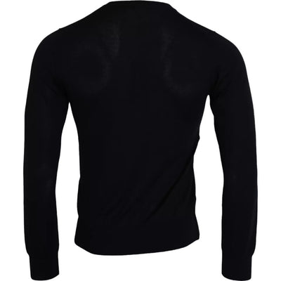 Dolce &amp; Gabbana Zwarte Kasjmier Trui met Ronde Hals