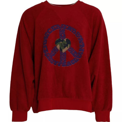 Dolce &amp; Gabbana Rode Logo Katoenen Trui met Ronde Hals
