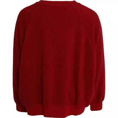 Dolce &amp; Gabbana Rode Logo Katoenen Trui met Ronde Hals