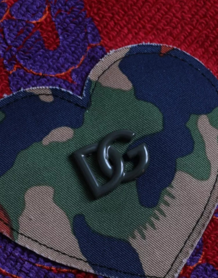 Dolce &amp; Gabbana Rode Logo Katoenen Trui met Ronde Hals