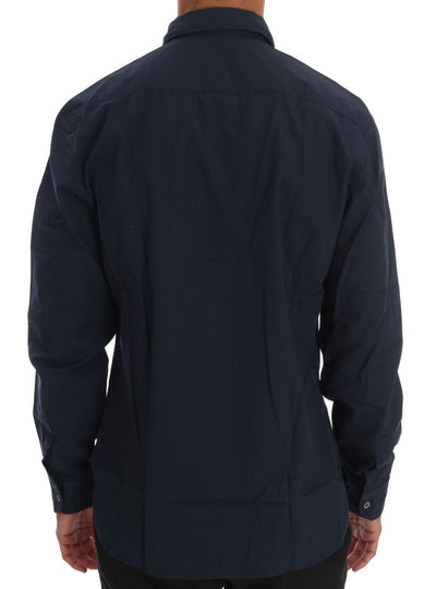 Chemise décontractée à manches longues en coton bleu John Galliano