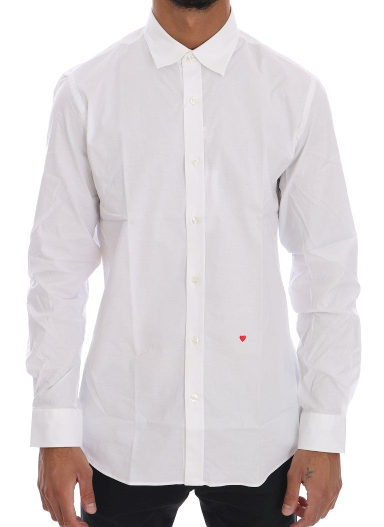 Moschino Wit Katoenen Stretch Slim Fit Overhemd