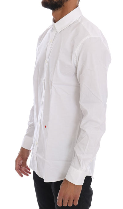 Moschino Wit Katoenen Stretch Slim Fit Overhemd