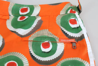 Dolce &amp; Gabbana Orange Cupcake Beachwear Shorts Badmode