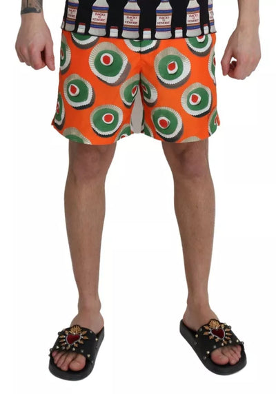 Dolce &amp; Gabbana Orange Cupcake Beachwear Shorts Badmode
