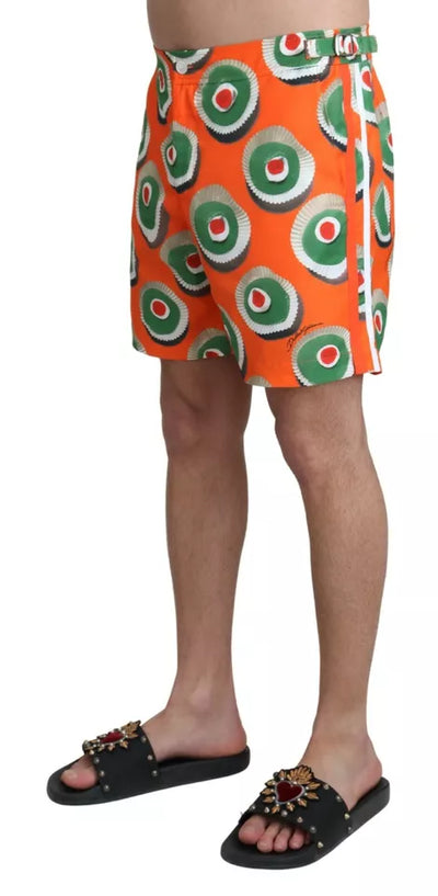 Dolce &amp; Gabbana Orange Cupcake Beachwear Shorts Badmode
