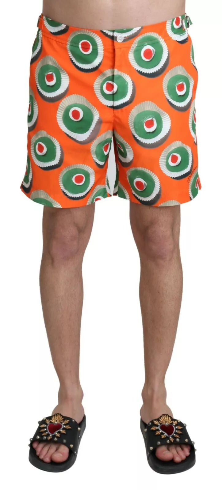 Dolce &amp; Gabbana Orange Cupcake Beachwear Shorts Badmode