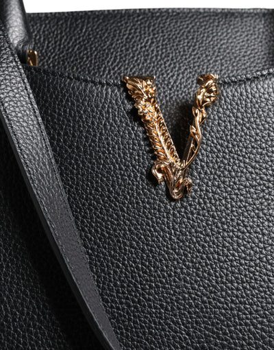 Petit sac à bandoulière en cuir noir Versace