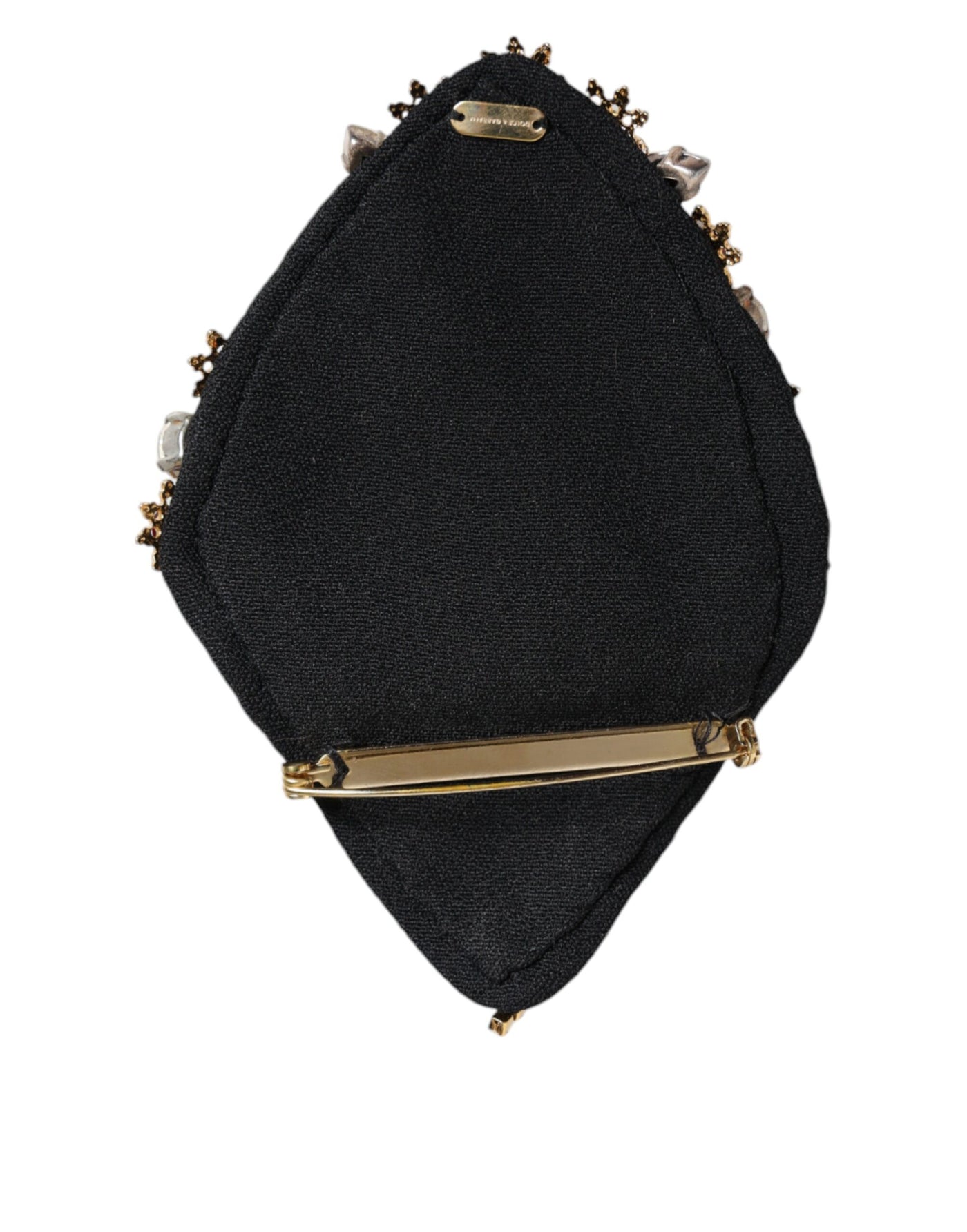 Dolce &amp; Gabbana Gouden Messing Sacred Heart Kristal Versierde Broche