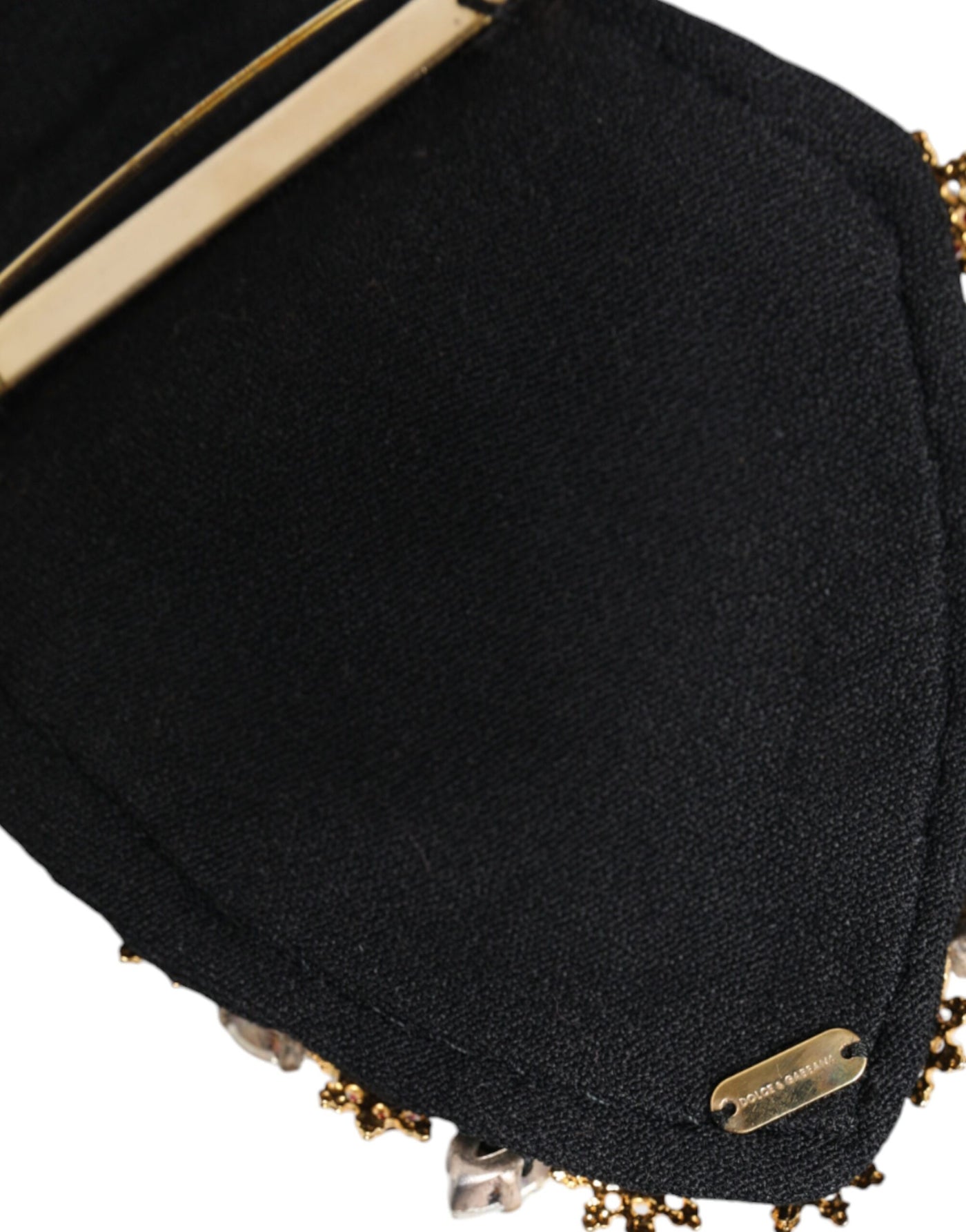 Dolce &amp; Gabbana Gouden Messing Sacred Heart Kristal Versierde Broche