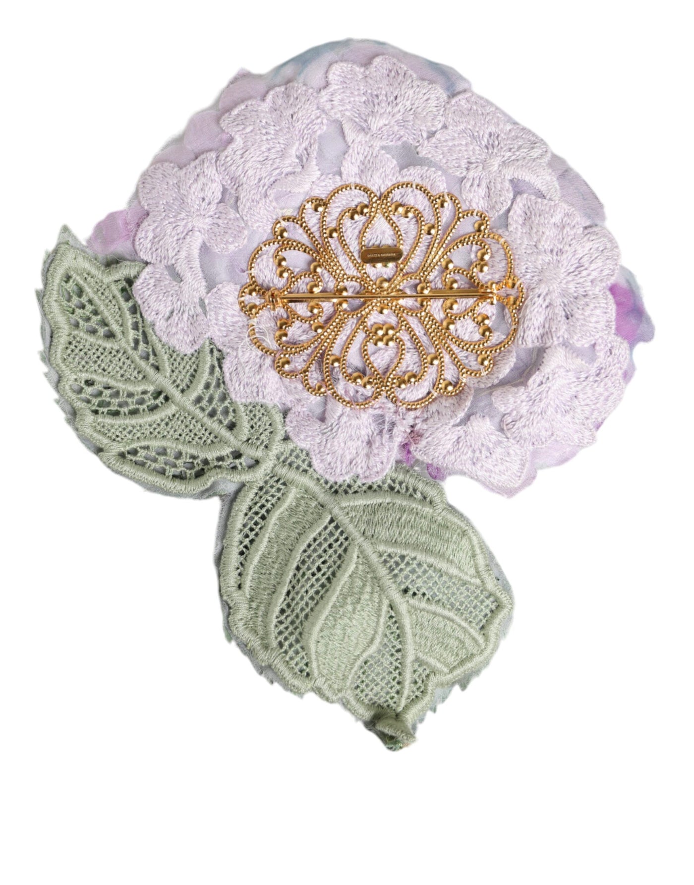 Dolce &amp; Gabbana Multicolor Hortensia Gouden Messing Broche