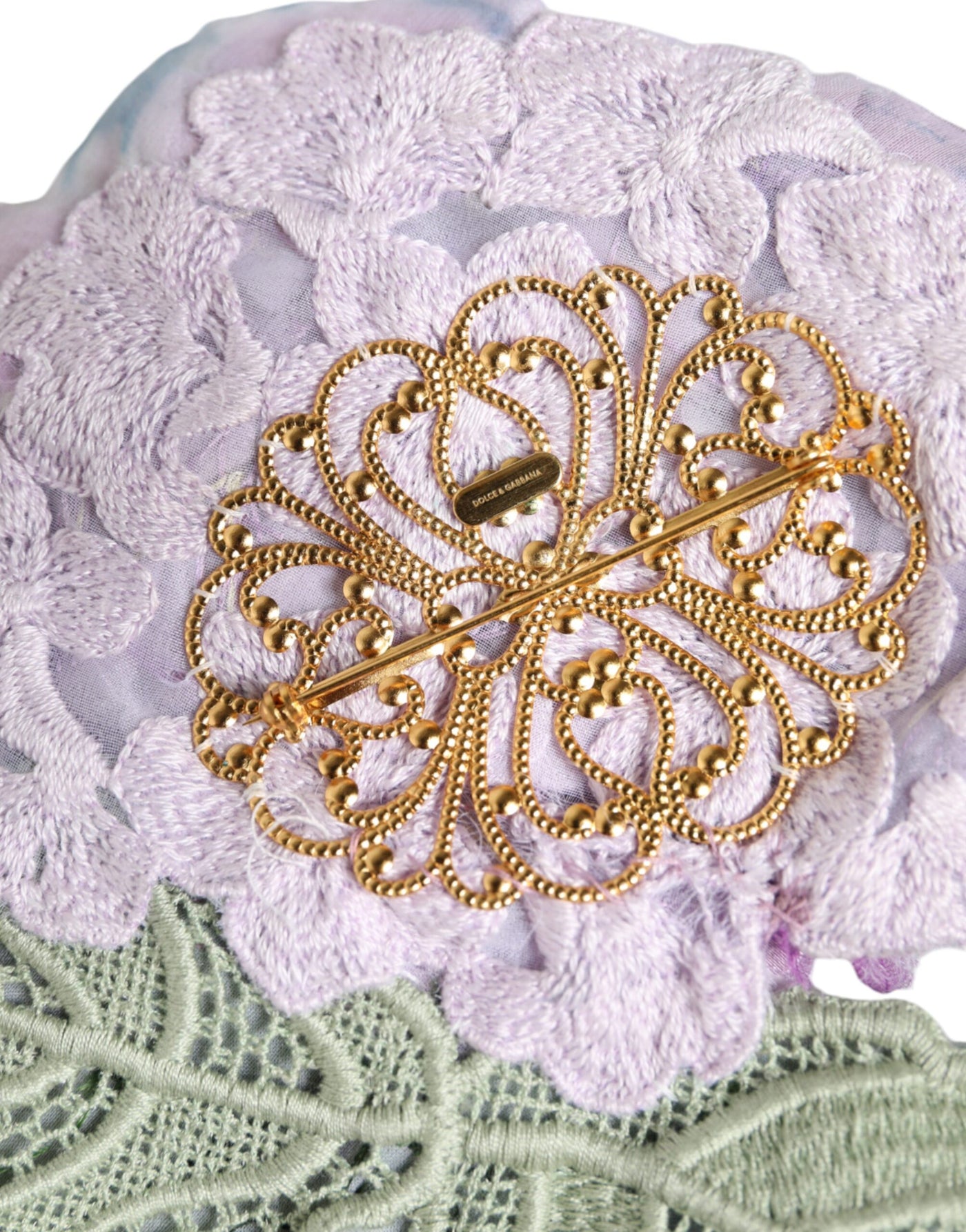 Dolce &amp; Gabbana Multicolor Hortensia Gouden Messing Broche
