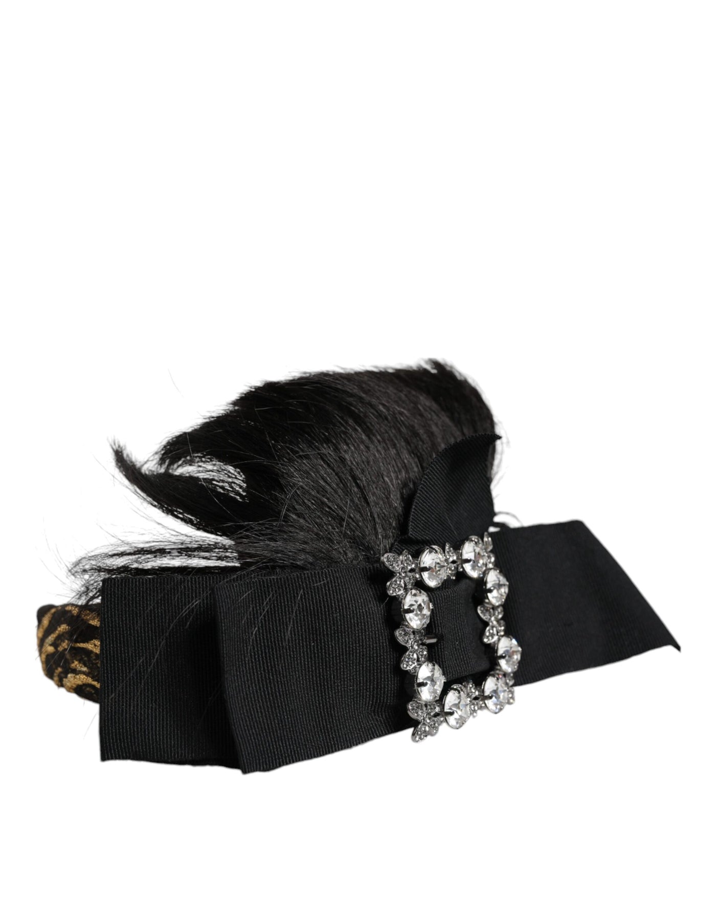 Dolce &amp; Gabbana Zwarte Haar Parrucchiera Kristallen Hoofdband Diadeem