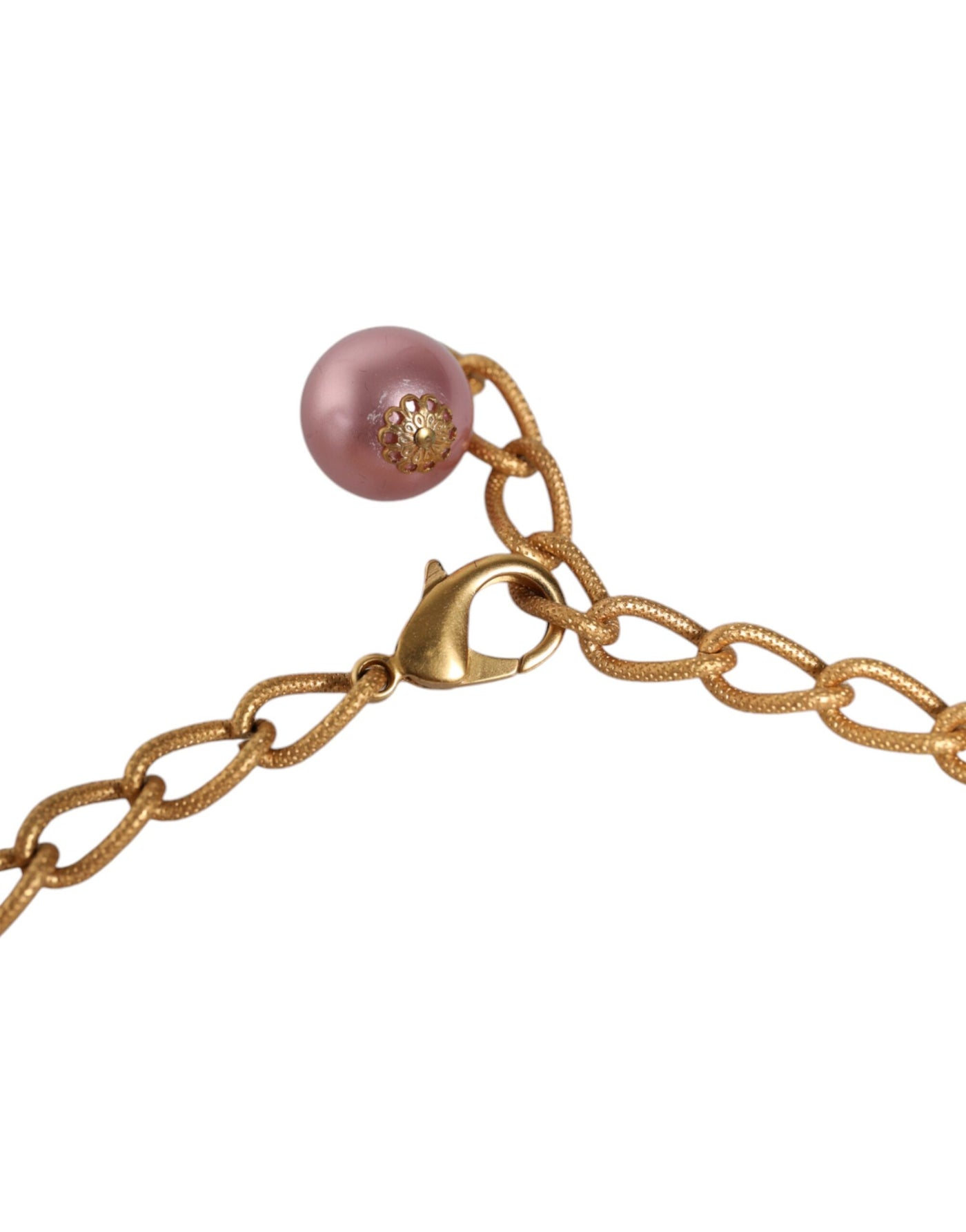Dolce &amp; Gabbana roze maxi-ketting met imitatieparels en kristallen van goud
