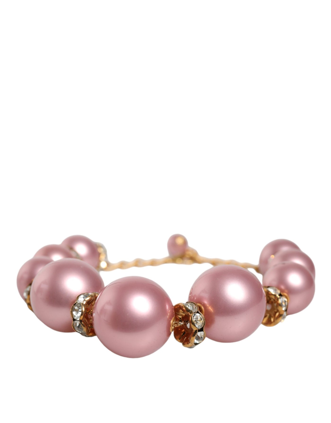 Dolce &amp; Gabbana roze maxi-ketting met imitatieparels en kristallen van goud