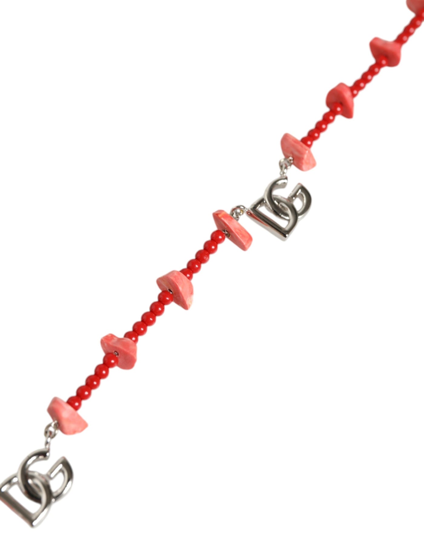 Dolce &amp; Gabbana zilverkleurige DG-logoketting met kralen van messing