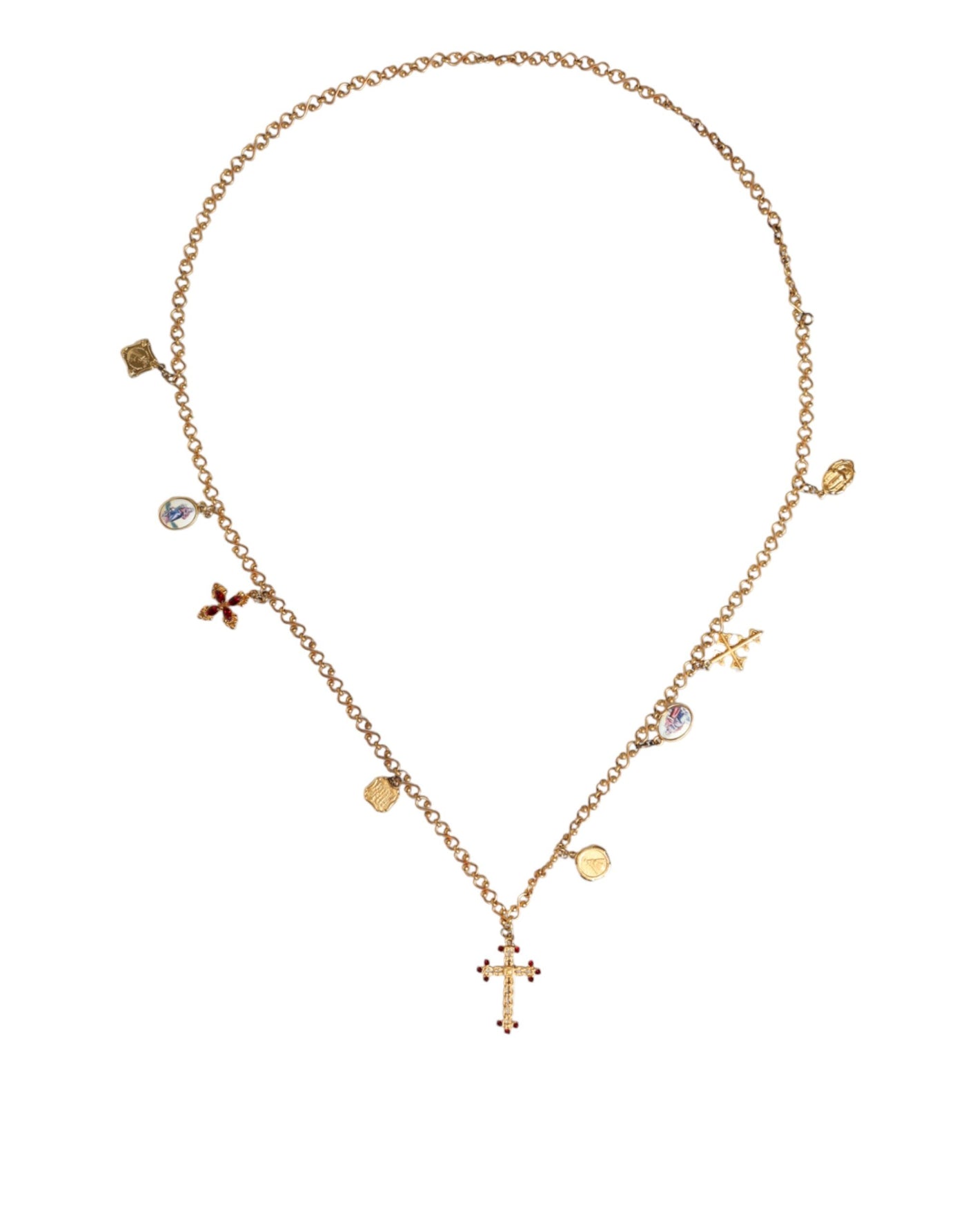 Dolce &amp; Gabbana Gouden Messing Ketting Religieuze Kruis Hanger Ketting