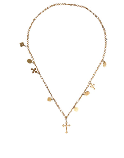 Dolce &amp; Gabbana Gouden Messing Ketting Religieuze Kruis Hanger Ketting
