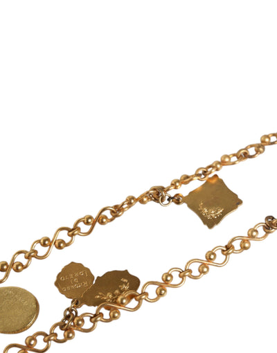 Dolce &amp; Gabbana Gouden Messing Ketting Religieuze Kruis Hanger Ketting