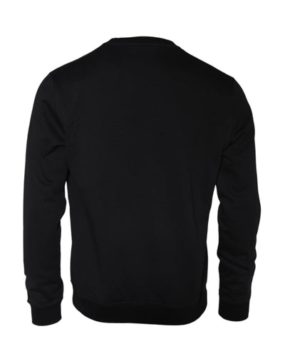 Versace Zwarte Medusa Fleece Katoenen Sweatshirt Trui met Ronde Hals