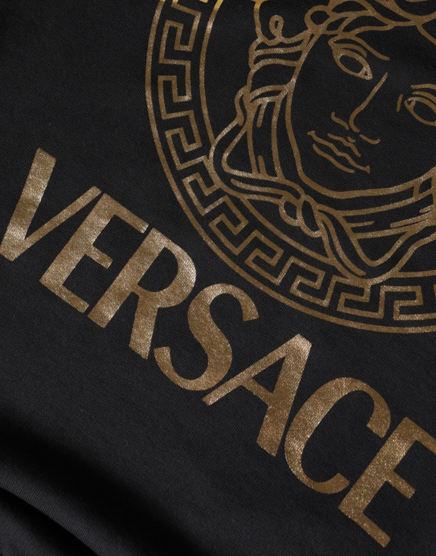 Versace Zwarte Medusa Fleece Katoenen Sweatshirt Trui met Ronde Hals