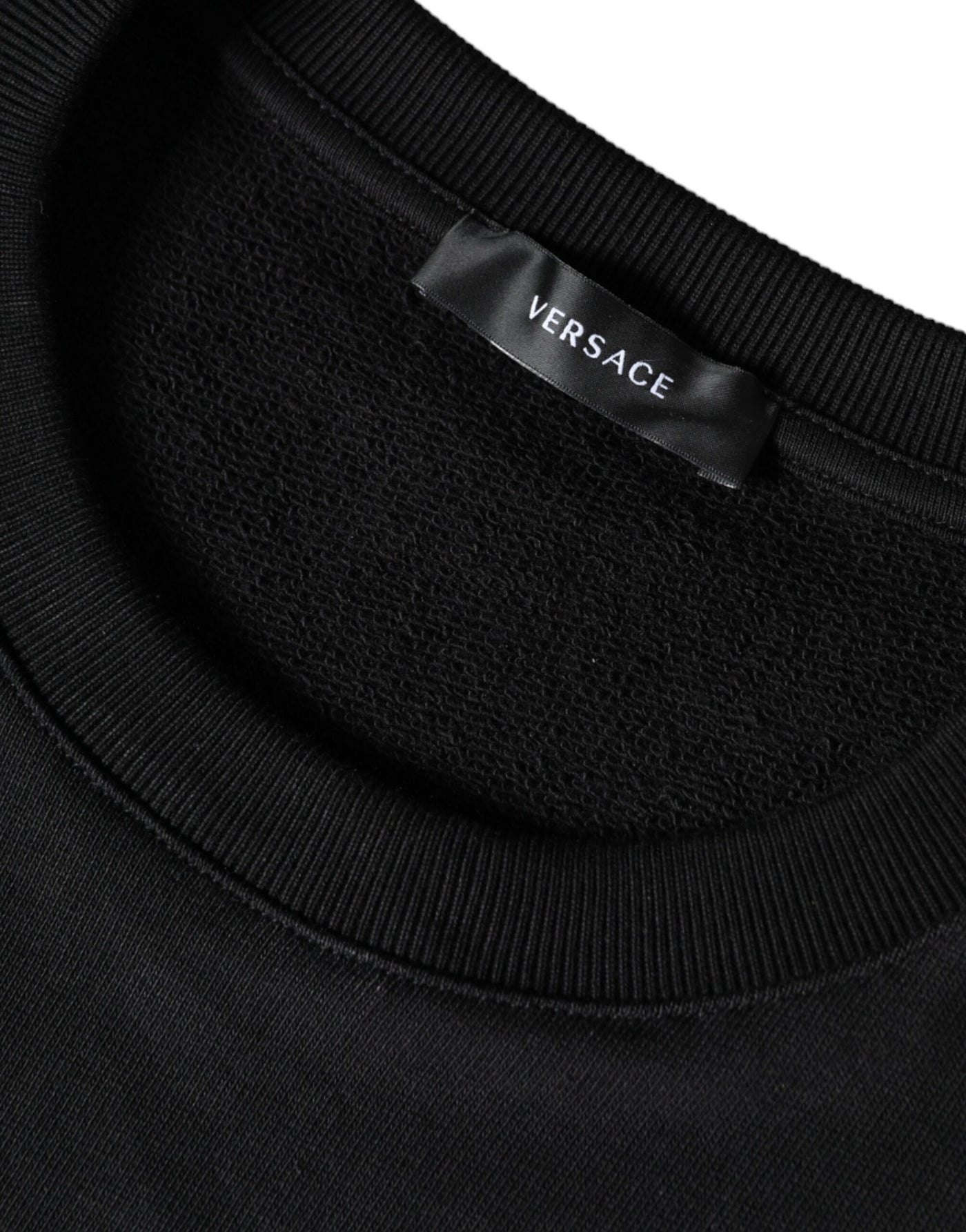 Versace Zwarte Medusa Fleece Katoenen Sweatshirt Trui met Ronde Hals