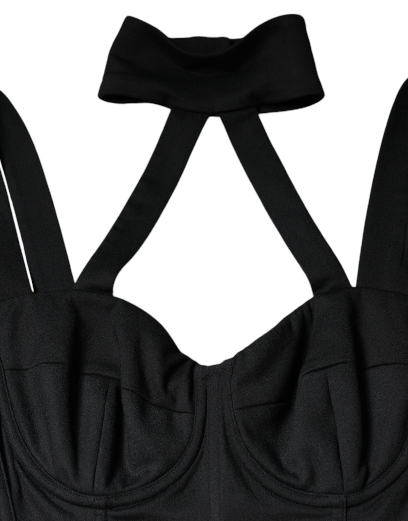 Robe courte moulante noire sans manches à découpes Dolce &amp; Gabbana