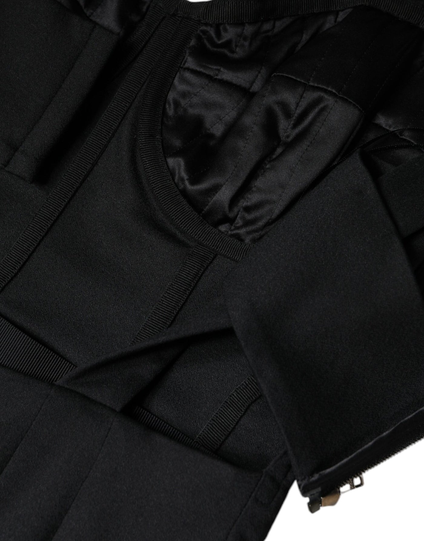 Robe courte moulante noire sans manches à découpes Dolce &amp; Gabbana