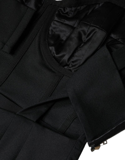 Robe courte moulante noire sans manches à découpes Dolce &amp; Gabbana