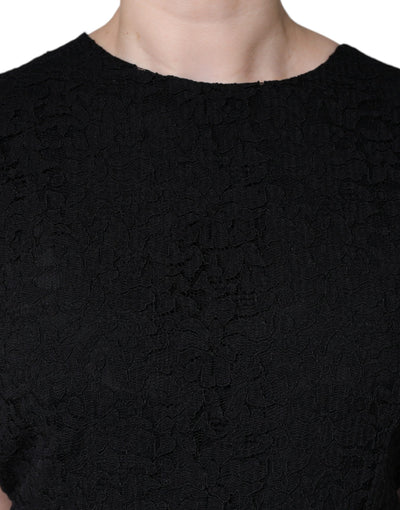 Robe fourreau en coton noir Dolce &amp; Gabbana longueur genou