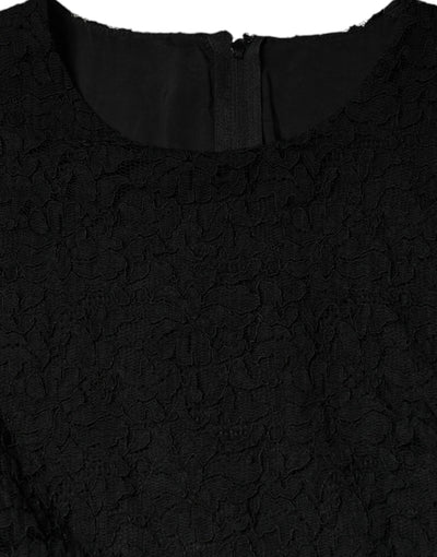Robe fourreau en coton noir Dolce &amp; Gabbana longueur genou