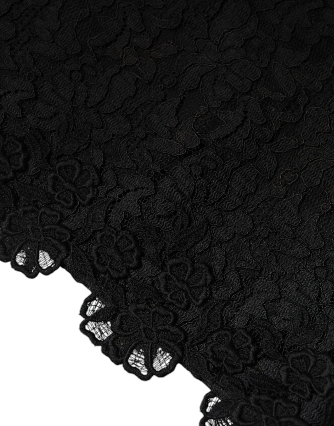 Mini-robe fourreau sans manches en dentelle florale noire Dolce &amp; Gabbana