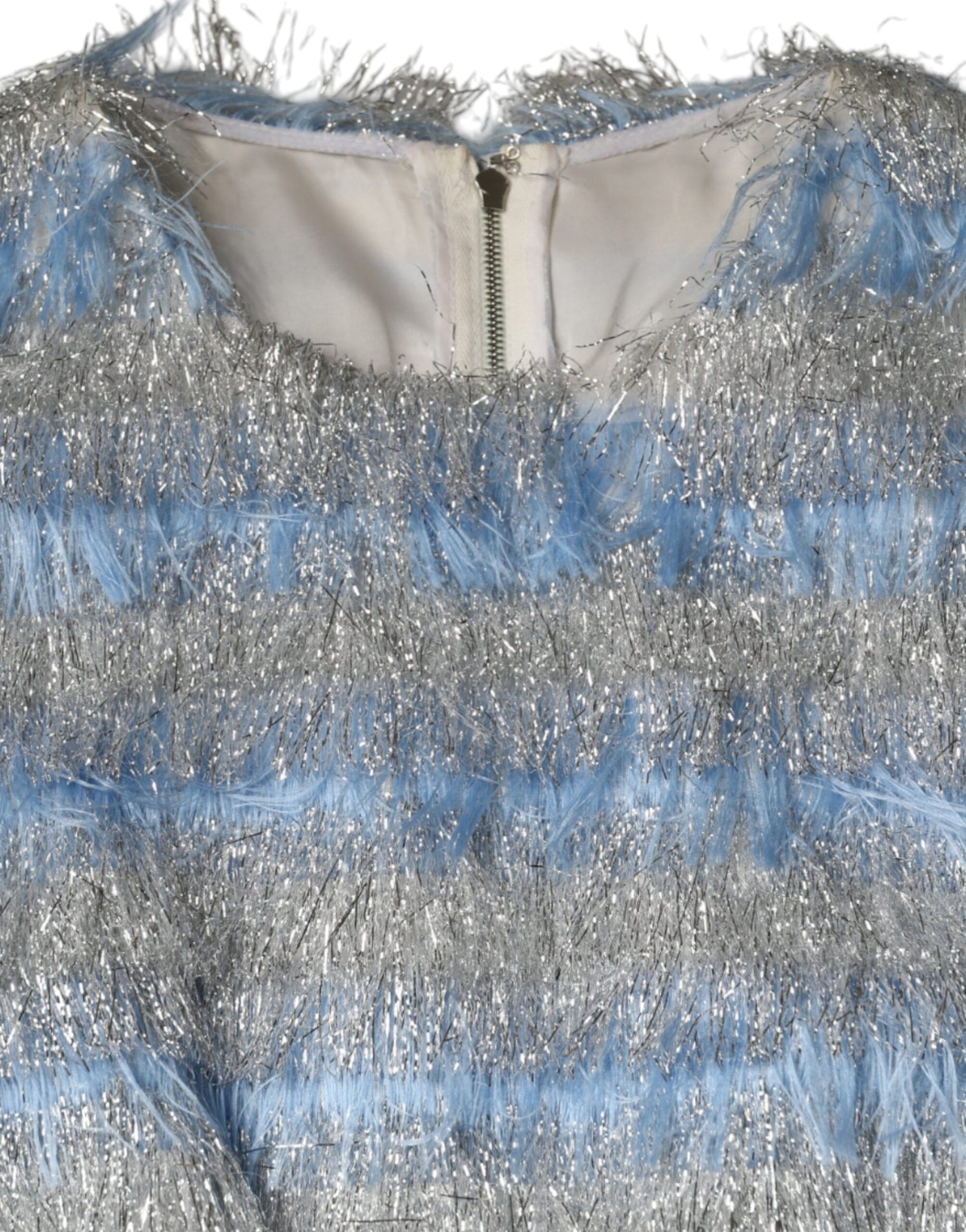 Robe mi-longue trapèze en jacquard bleu clair argenté Dolce &amp; Gabbana