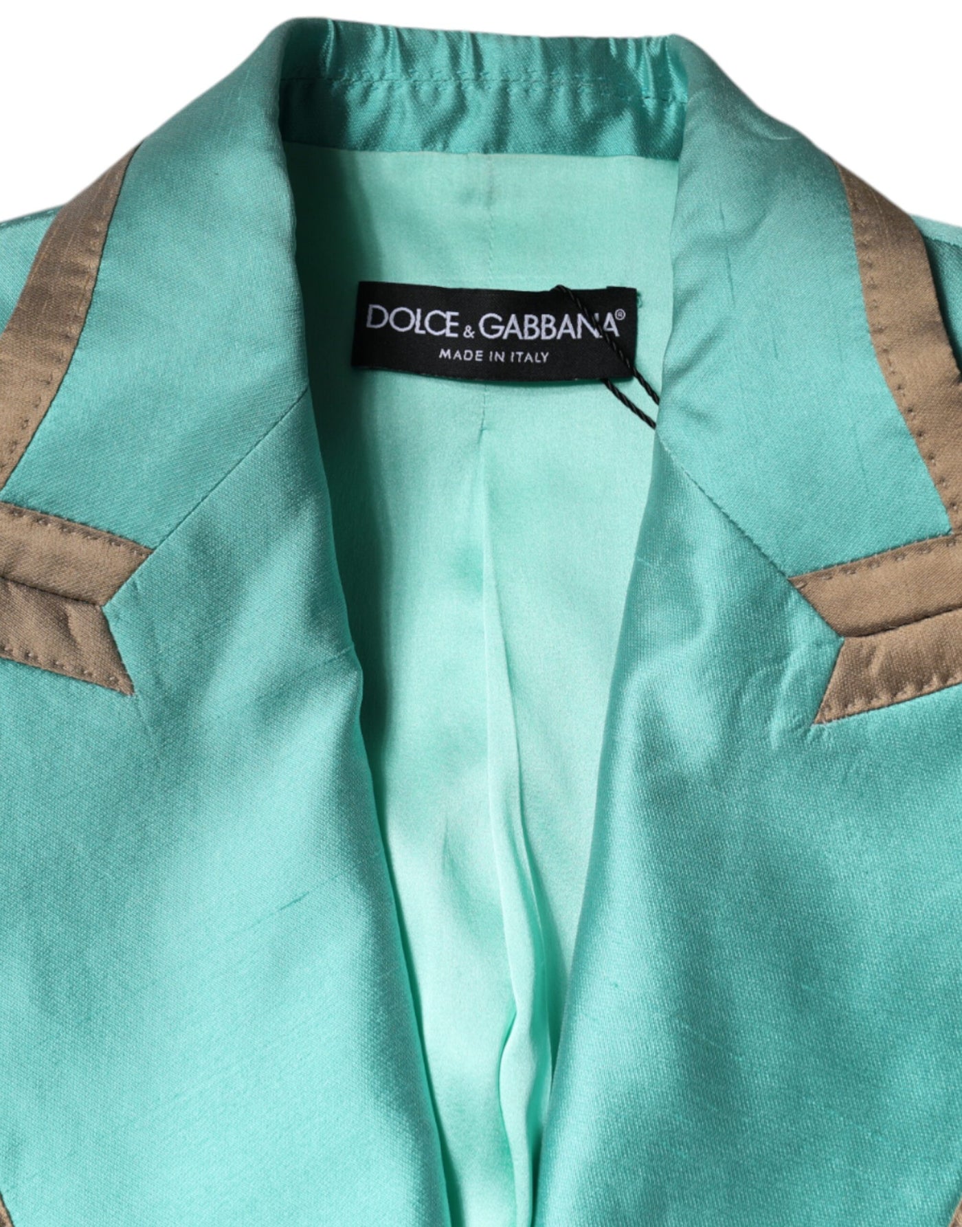 Veste blazer à simple boutonnage vert métallisé Dolce &amp; Gabbana
