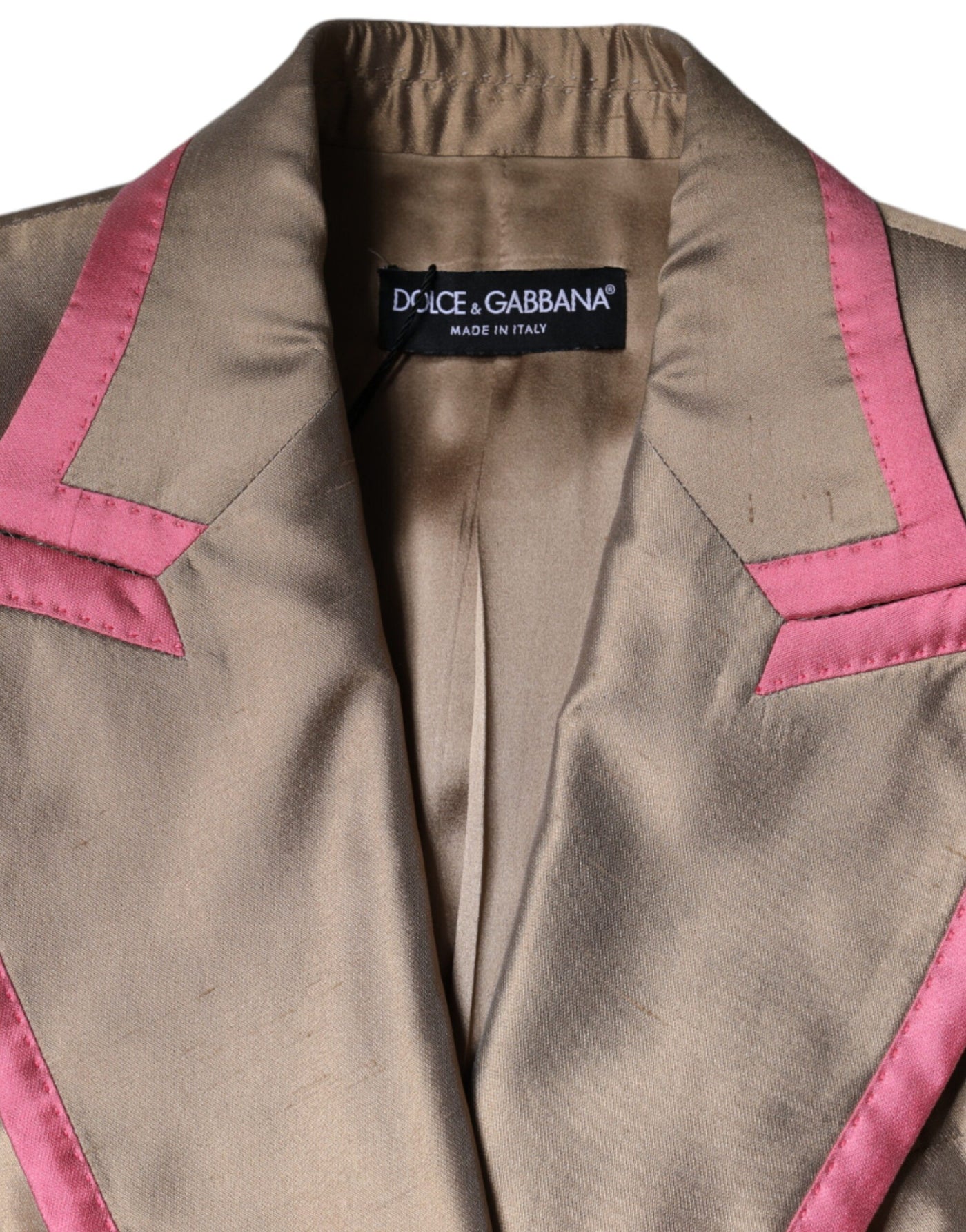 Veste blazer croisée marron métallisé Dolce &amp; Gabbana